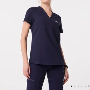 Figs Catarina Scrub Top Navy
